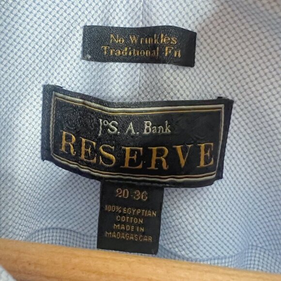 Jos. A. Bank Reserve Collection Light Blue White Button Down Collared Shirt - Picture 5 of 7